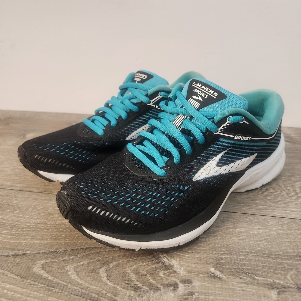 Brooks Launch 5 Teal Black Womens Athletic Running Shoes Sneakers Size 6 US READ